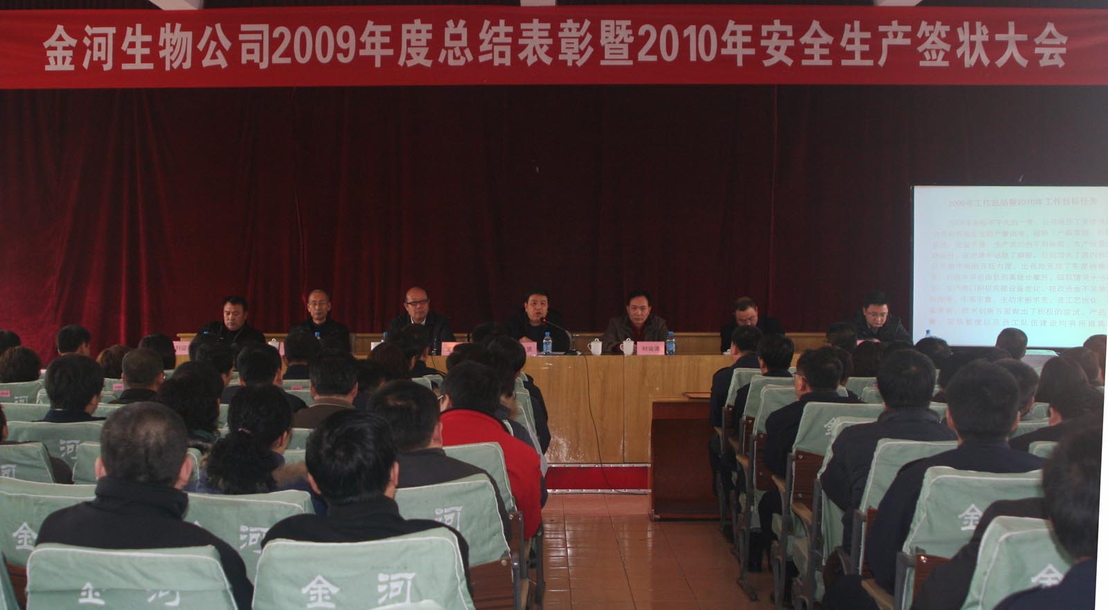 金河生物公司2009年度總結表彰暨2010年安全生產簽狀大會會議一瞥